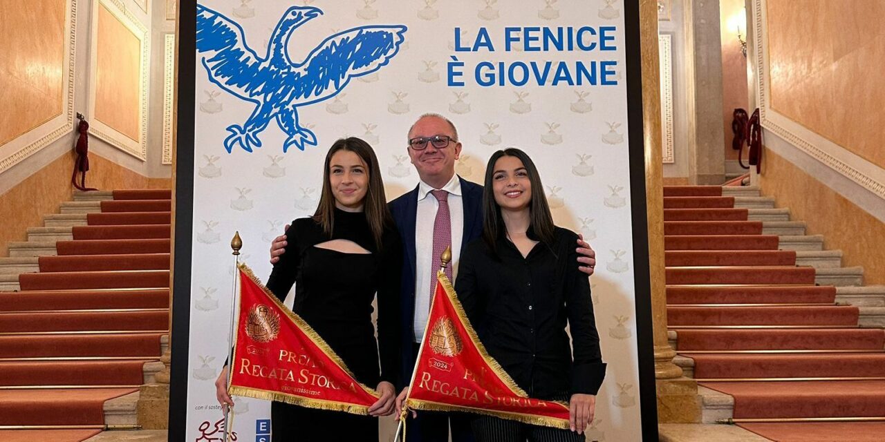 Venezia. Regata Storica 2024. Premiazione del Venezia FC ai primi tre classificati