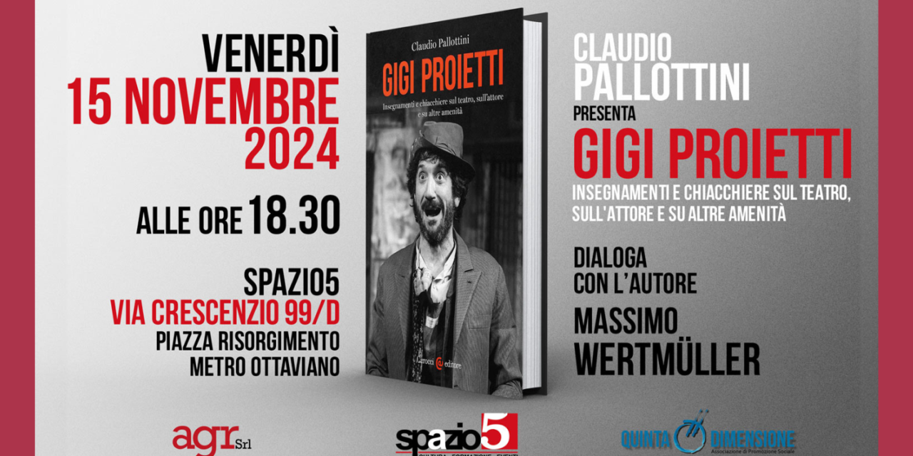 Roma. Presentazione del libro “Gigi Proietti…” di Claudio Pallottini, con l’attore Massimo Wertmüller