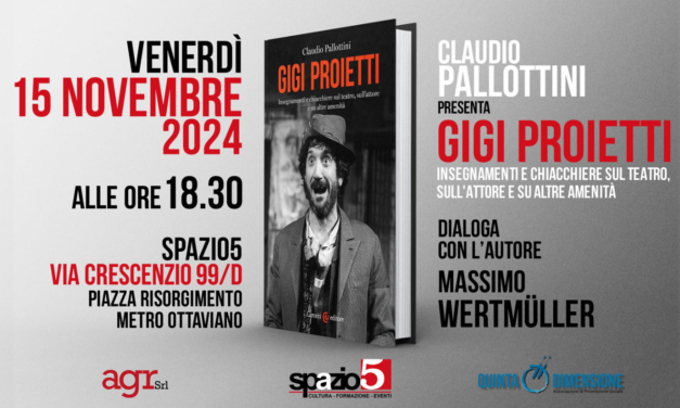 Roma. Presentazione del libro “Gigi Proietti…” di Claudio Pallottini, con l’attore Massimo Wertmüller