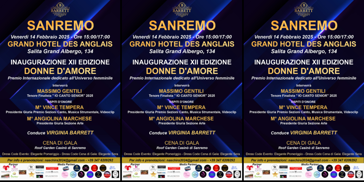 Evento Donne d’Amore in concomitanza del Festival di Sanremo