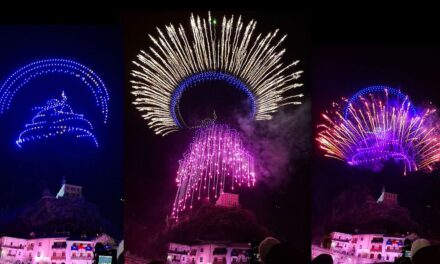 Pont-Saint-Martin. Un favoloso spettacolo con droni e fuochi d’artificio